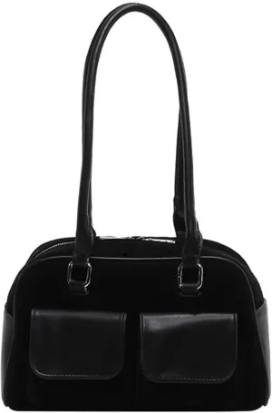Y2K Shoulder Bag for Women Black Small Purse Brown Purse Trendy Purse Retro Women's Shoulder Handbags Purses