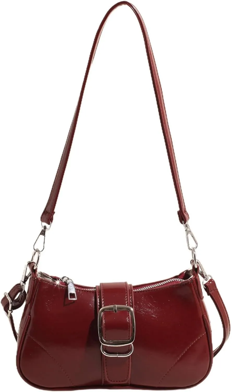 Y2K Style Trendy Purse with Buckle Detail, Punk Hobo Clutch Purse Bag, Ideal for Outings