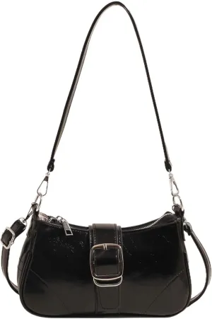 Y2K Style Trendy Purse with Buckle Detail, Punk Hobo Clutch Purse Bag, Ideal for Outings