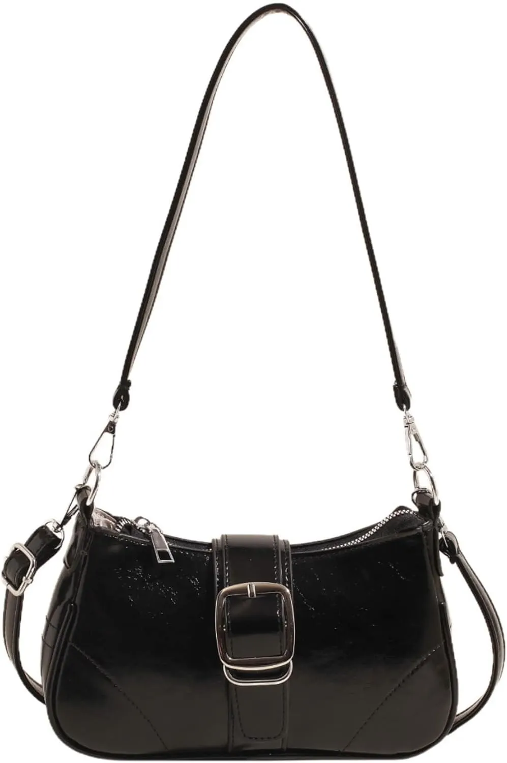 Y2K Style Trendy Purse with Buckle Detail, Punk Hobo Clutch Purse Bag, Ideal for Outings