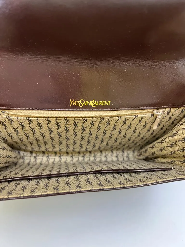 YVES SAINT LAURENT VINTAGE LEATHER CLUTCH BAG