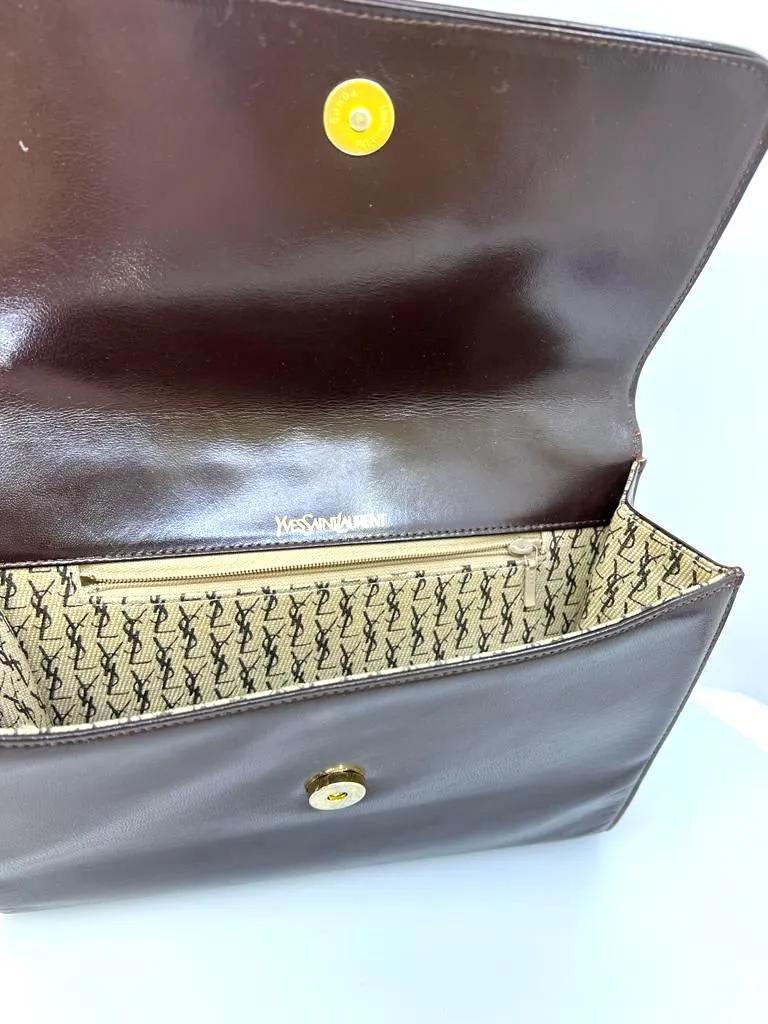 YVES SAINT LAURENT VINTAGE LEATHER CLUTCH BAG