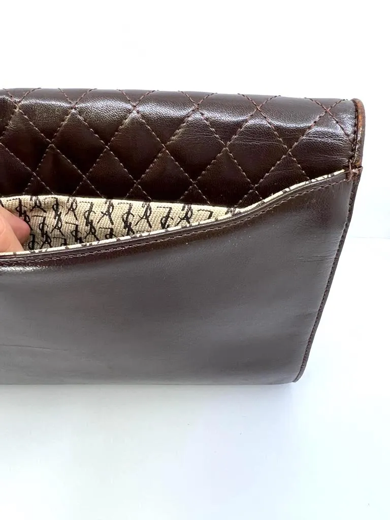 YVES SAINT LAURENT VINTAGE LEATHER CLUTCH BAG