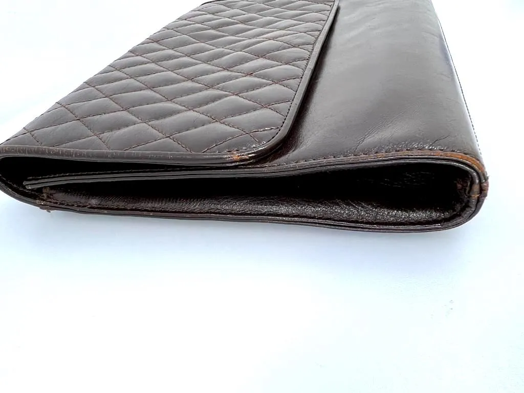 YVES SAINT LAURENT VINTAGE LEATHER CLUTCH BAG