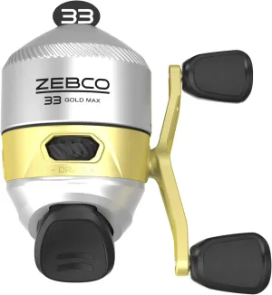 Zebco 33 Gold Spincast Fishing Reel, Changeable Right or Left-Hand Retrieve, All-Metal Gears, Pre-Spooled with Zebco Cajun Fishing Line, Silver/Gold