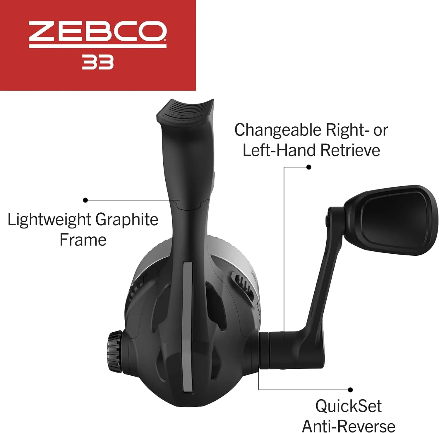 Zebco 33 Spincast Fishing Reel, Changeable Right or Left-Hand Retrieve, Built-in Bite Alert, All-Metal Gears, Pre-Spooled with Zebco Cajun Line