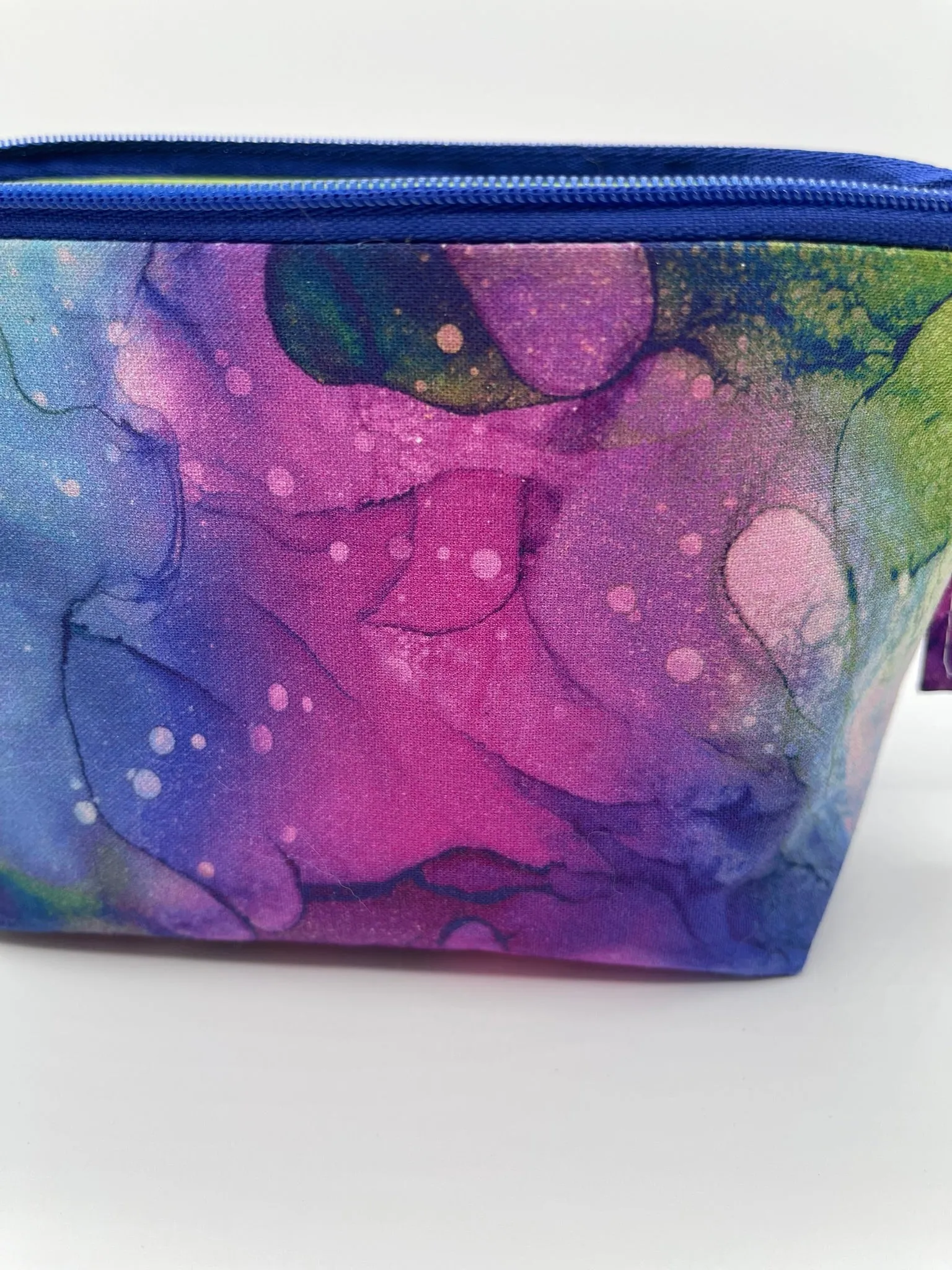 Zipper Bucket Bag - Purple and Green Marble
