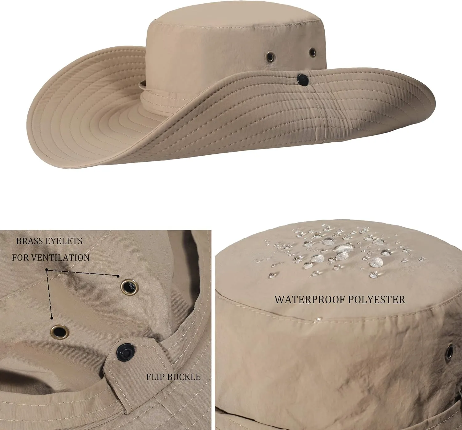 ZLYC Outdoor Extra Wide Brim Sun Hat for Men and Women Waterproof Bucket Boonie Hat