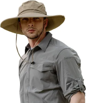 ZLYC Outdoor Extra Wide Brim Sun Hat for Men and Women Waterproof Bucket Boonie Hat